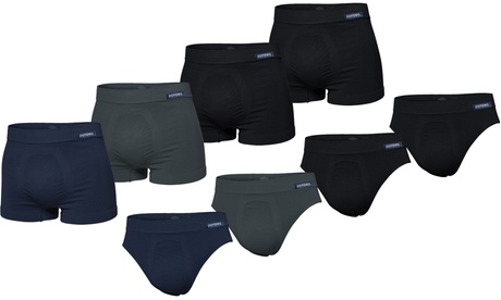 Set di 4 paia di slip o boxer Pompea da uomo disponibili in 2 colori e taglie
