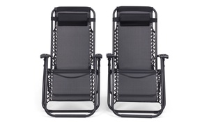 Set of Two Reclining Zero Gravity Chairs