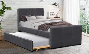 Fabric Clifton Bed with Trundle and Optional Mattresses