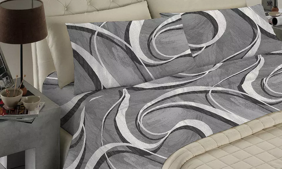 Completo Lenzuola No Stiro, Microfibra effetto Seta, Made in Italy