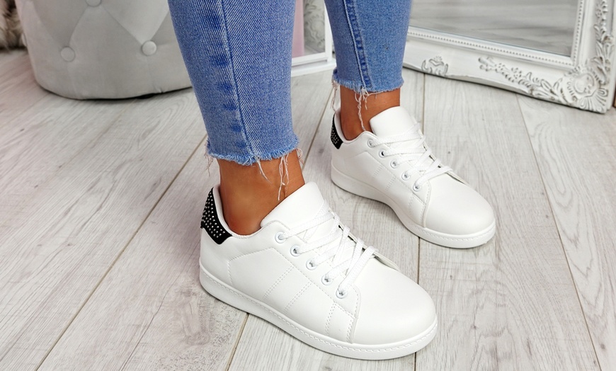 Image 6: Women's Lace-up Studded Trainers