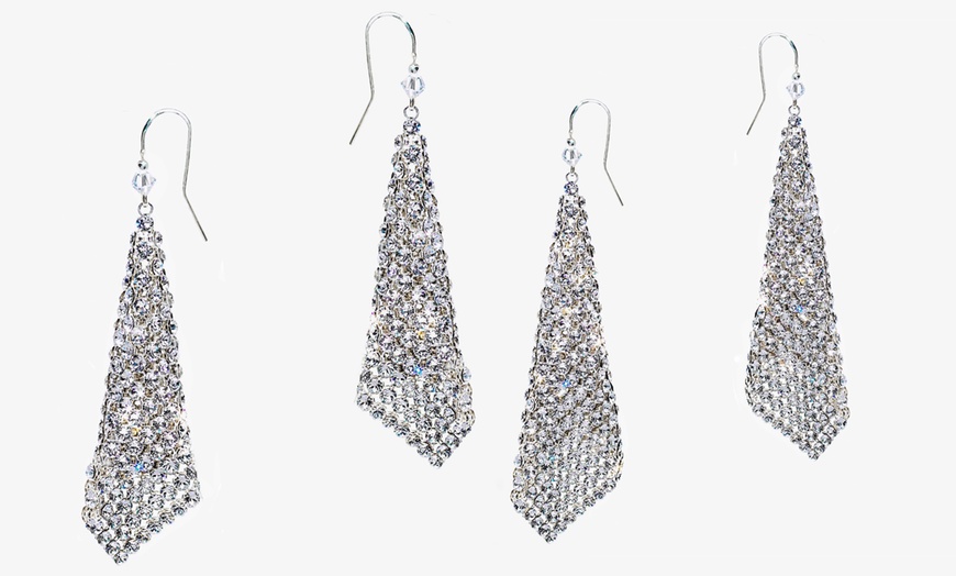 Image 16: Ah! Jewellery Drop Mesh Earrings made with Crystals from Swarovski®