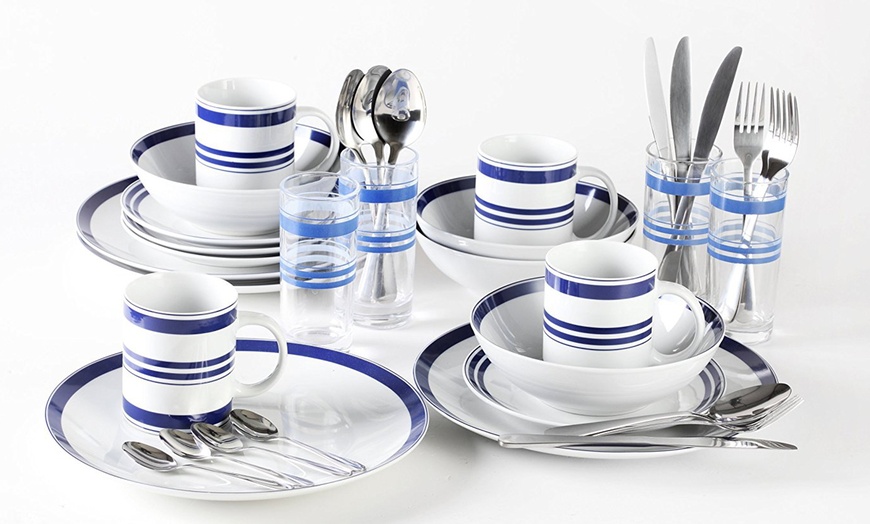 Image 1: 36-Piece Bistro Dinner Set