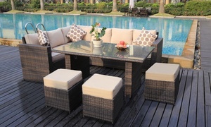 Yakoe Eight- or Nine-Seater Barcelona Rattan-Effect Set