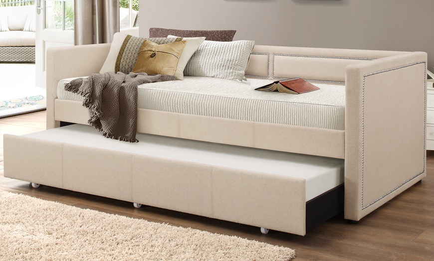 Fabric Nailhead-Trim Sofa Daybed | Groupon Goods