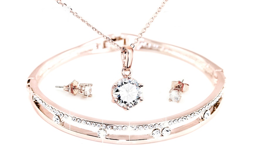 Image 2: Three-Piece Capella Jewellery Set Made with Crystals from Swarovski®