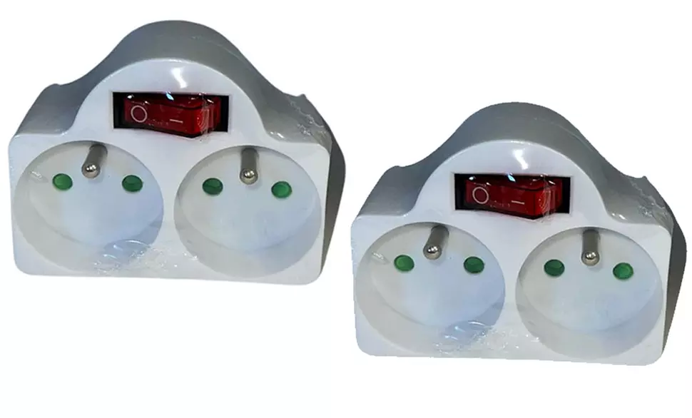 Set van 2 of 4 stekkerdozen met schakelaar