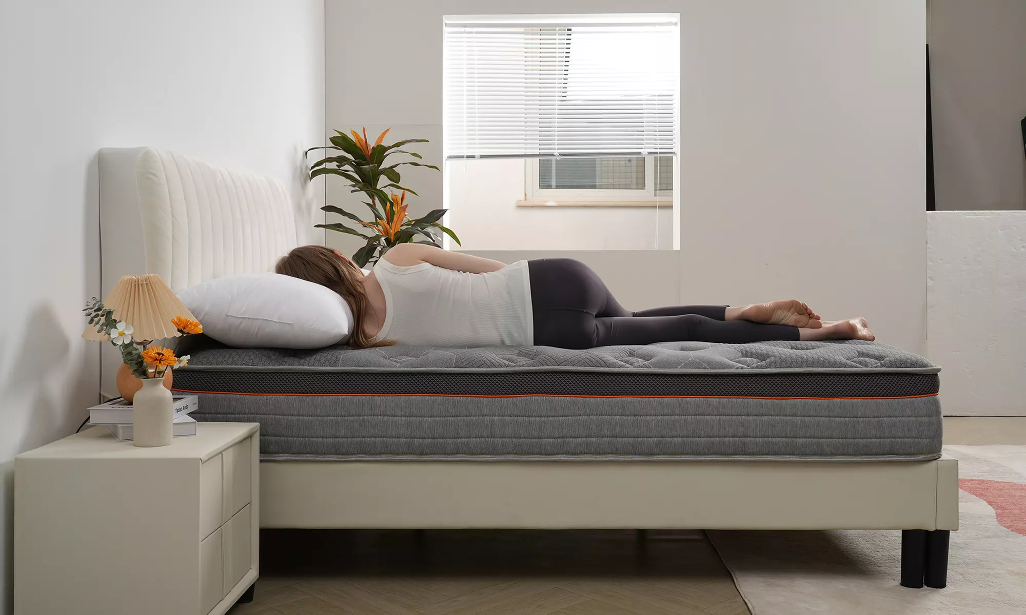 Gude Night 25Cm Thick Grey Colour Hybrid Pocket Sprung Foam Mattress