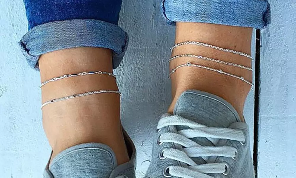 1 of 2 sets van 5 verstelbare enkelbandjes