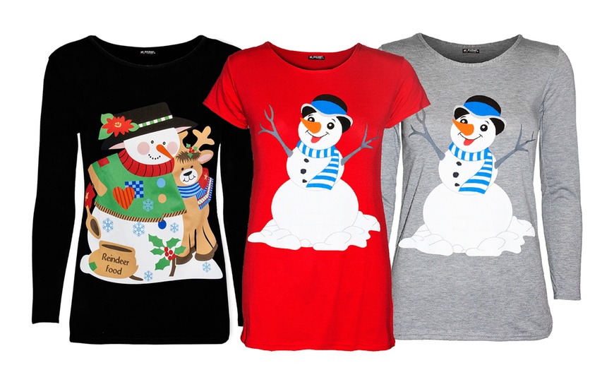 Image 1: Christmas-Themed T-Shirt