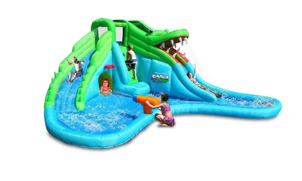 Crocodile Double Water Slide and Paddling Pool Bouncy Castle for £349 With Free Delivery - Primary Image