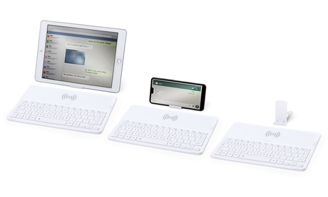 Tastiera con connessione Bluetooth con caricabatterie wireless integrato