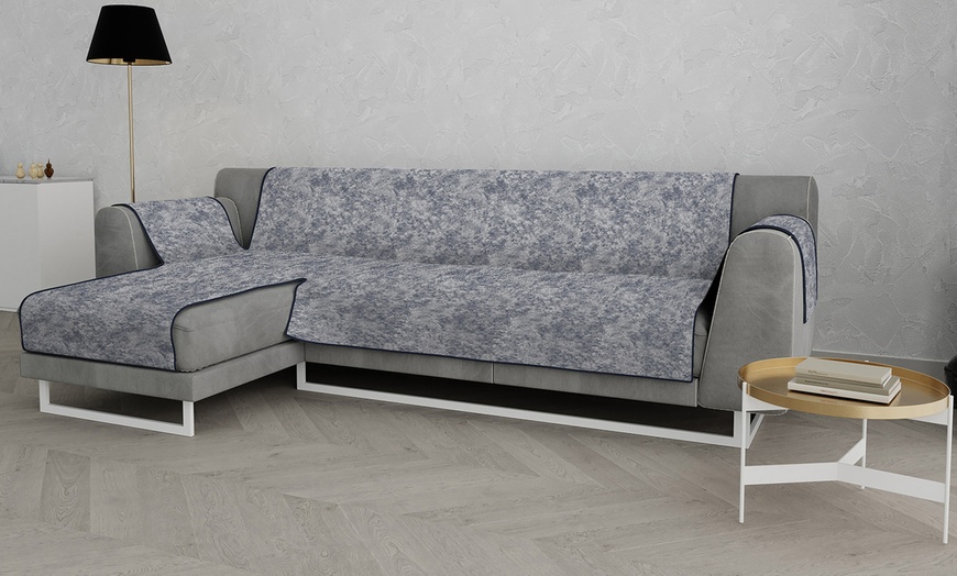 Image 5: Rutschfester Bezug für Sofa mit Chai­se­longue