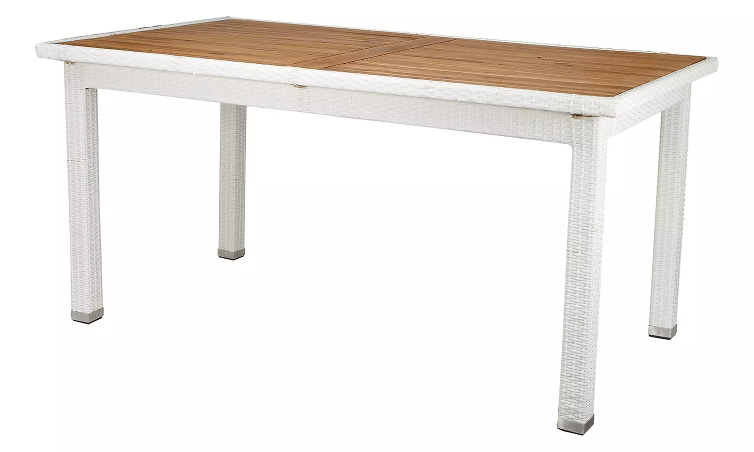 Gartenfreude Polyrattan-Tische mit Akazienholzplatte in Mocca, Cappuccino oder Weiß - Second Medium