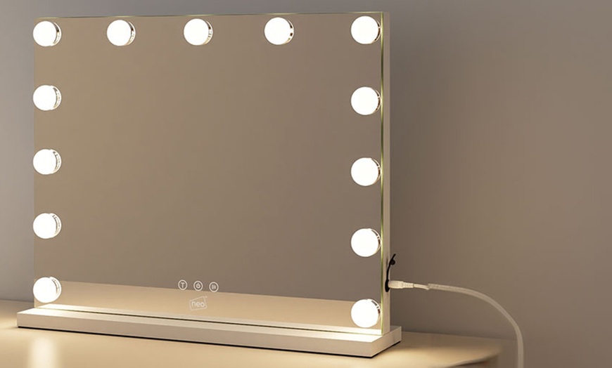 Image 4: Neo Hollywood Vanity Touch Mirror with LED Bulbs