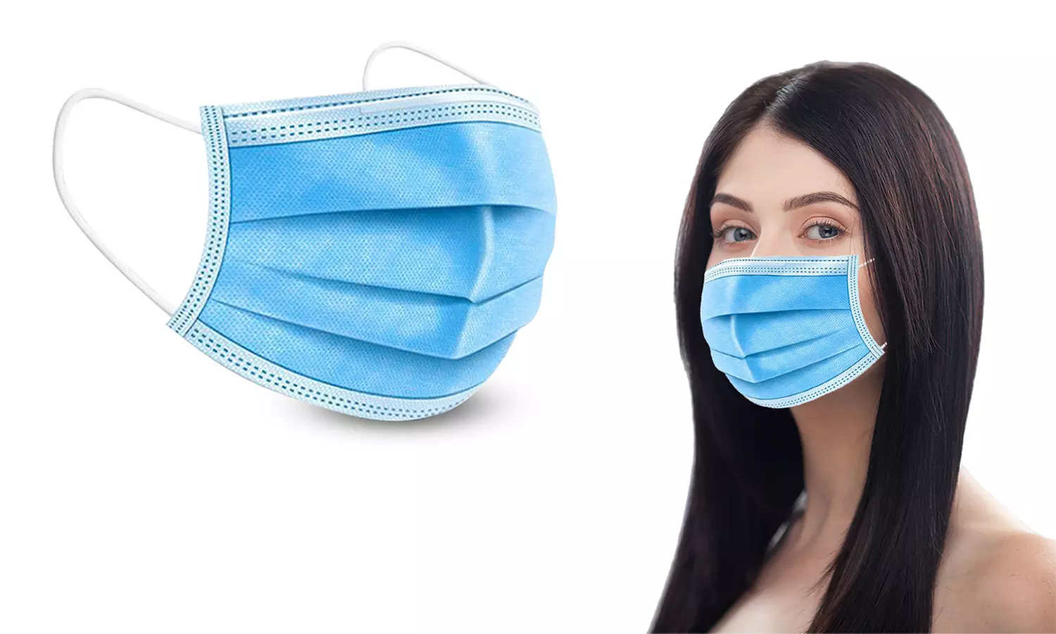 Disposable Non-Medical 3-Ply Protective Face Masks (50-, 100-, 200-Pack) - Second Medium