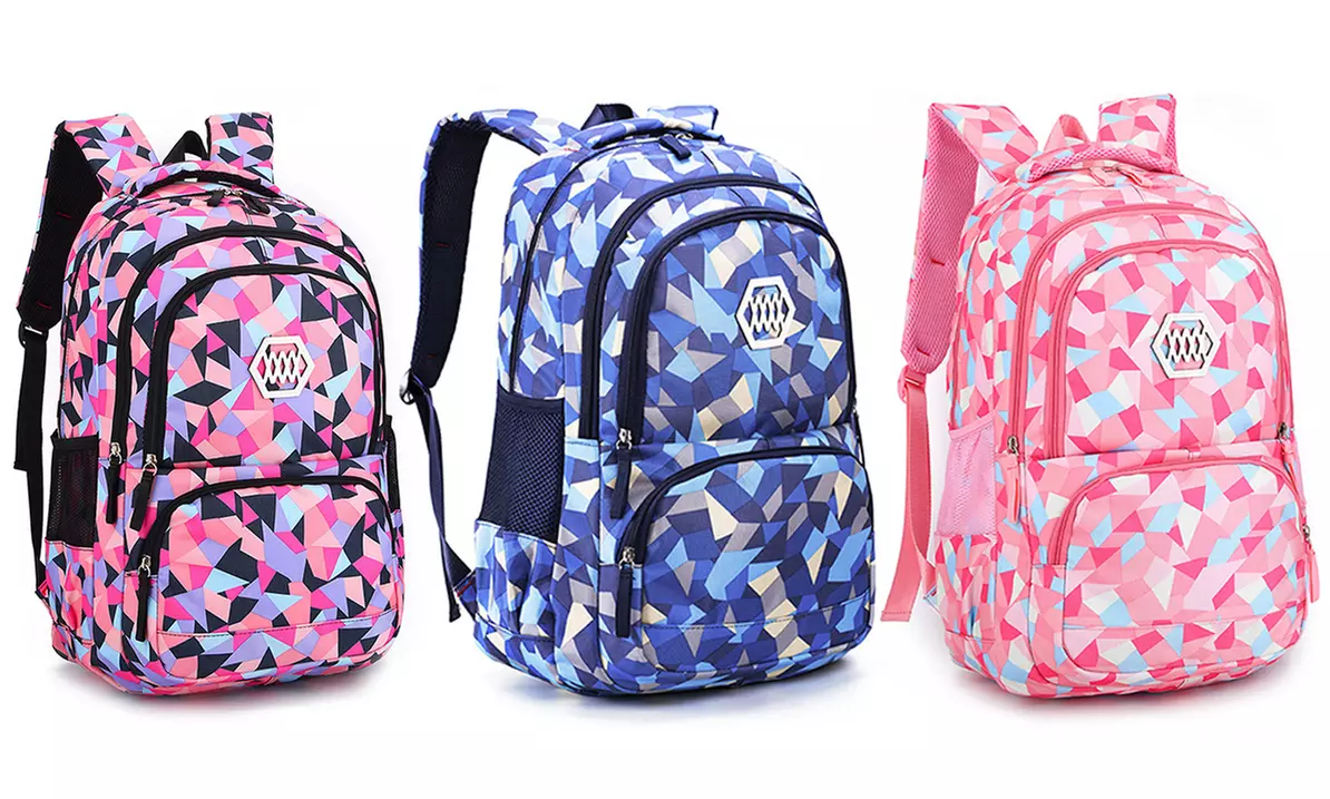 Sac à dos unisexe à motifs géométriques, 3 coloris - Primary Image