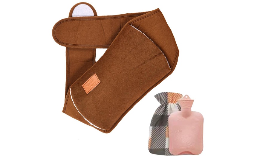 Image 4: Plain-Coloured Belt Cover with Hot Water Bag Set