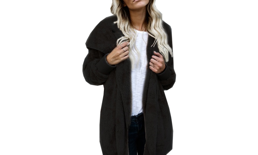 Image 5: Teddy Fleece Hooded Cardigan