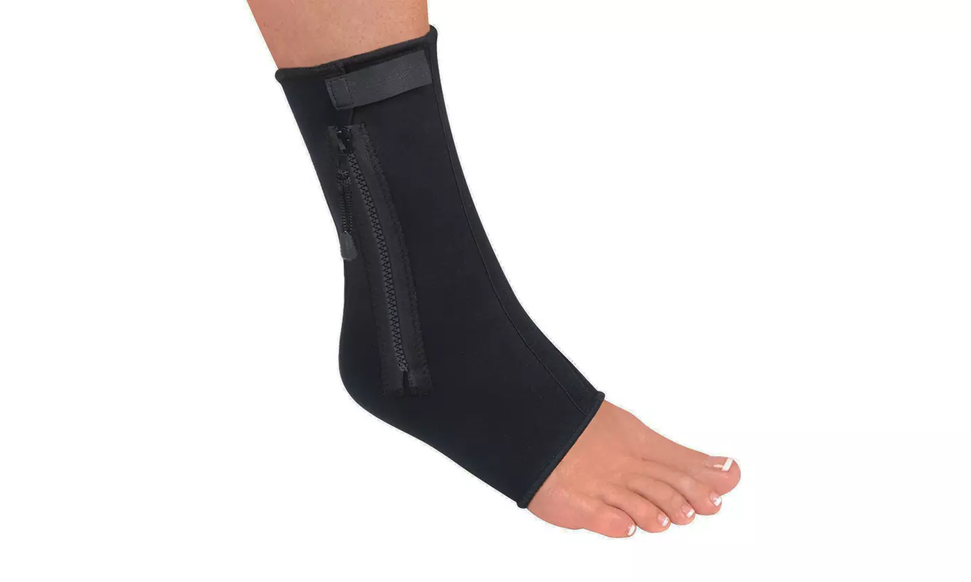 Zipper Black Compression Ankle Support Brace - Primary Image