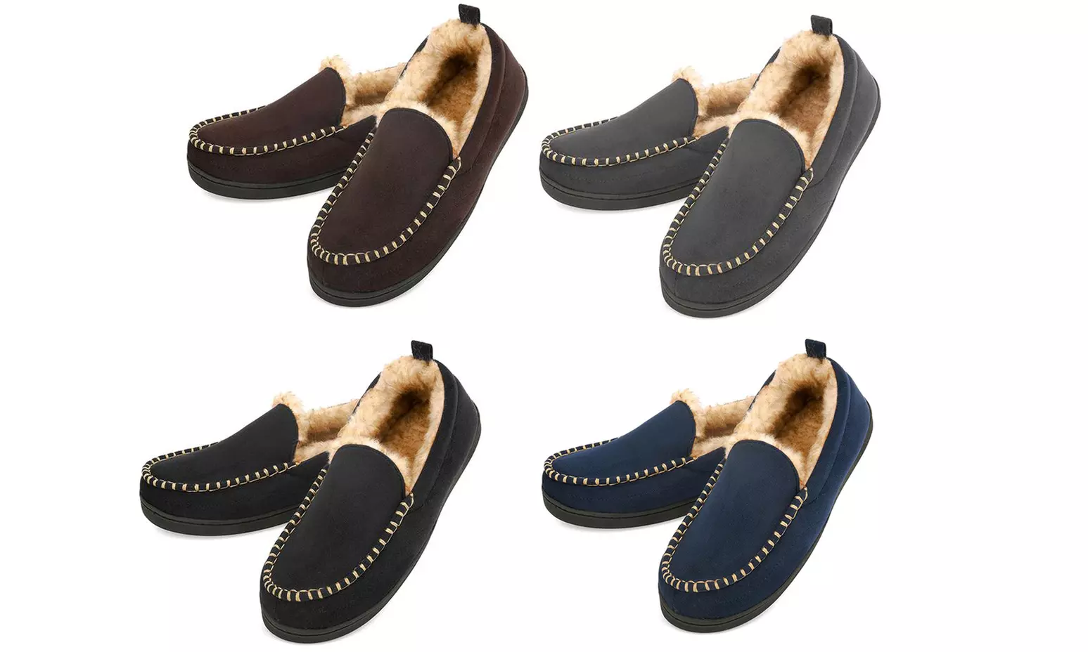 Vonmay Men's Moccasin Fur Slippers - Primary Image