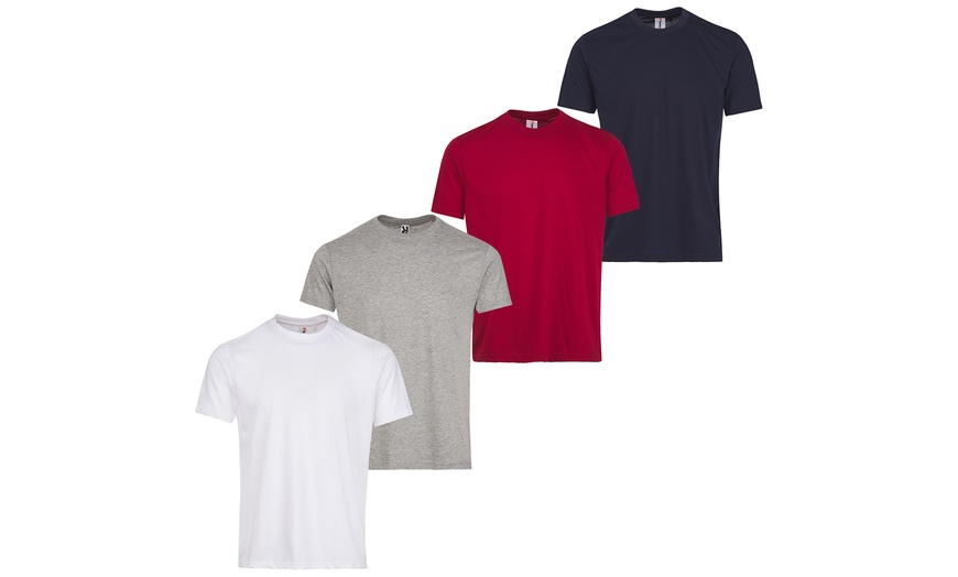 Image 1: Four-Pack of Men's Plain T-Shirts