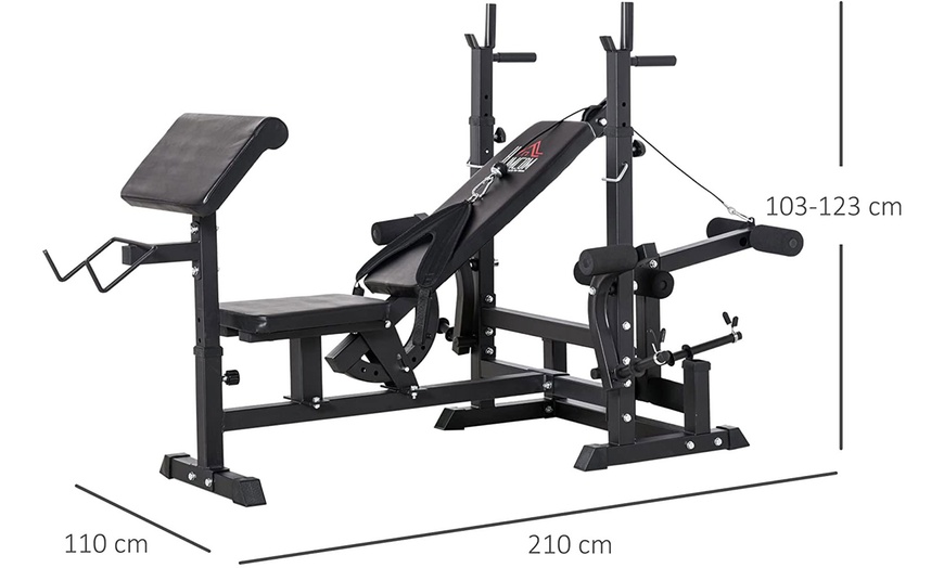 Image 5: HomCom Multi-Exercise Weight Bench