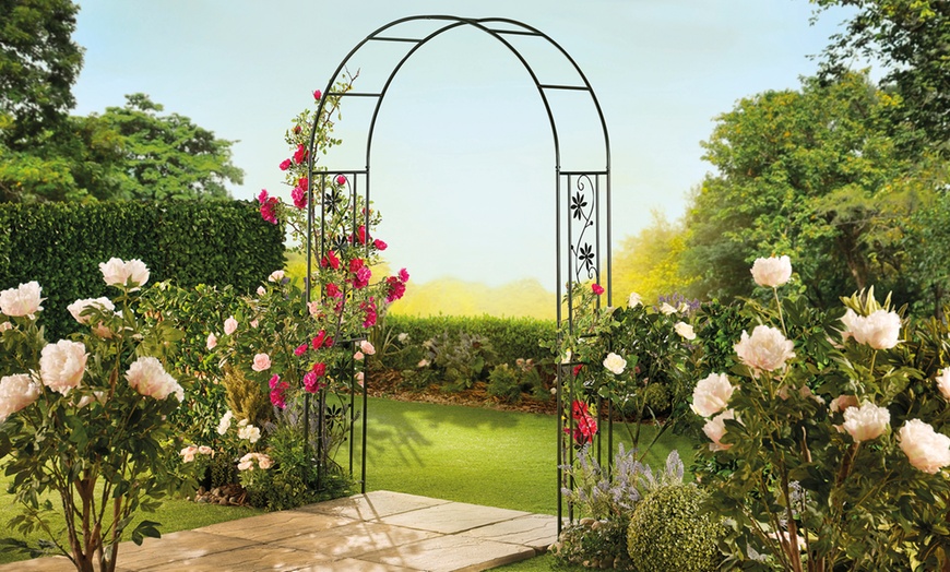 Image 1: Garden Gear 2.2m Metal Garden Arch