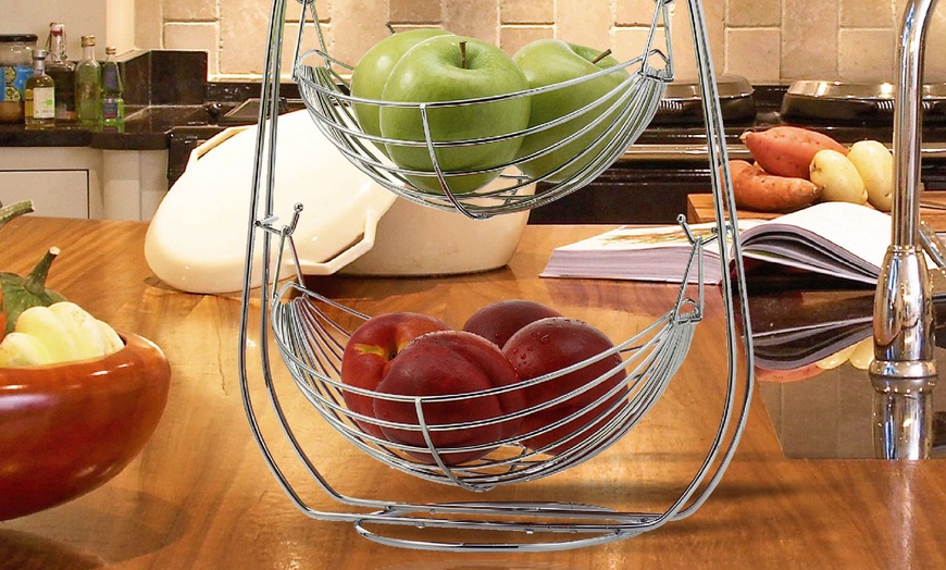 Image 4: Multi-Tier Chrome Fruit Hammock