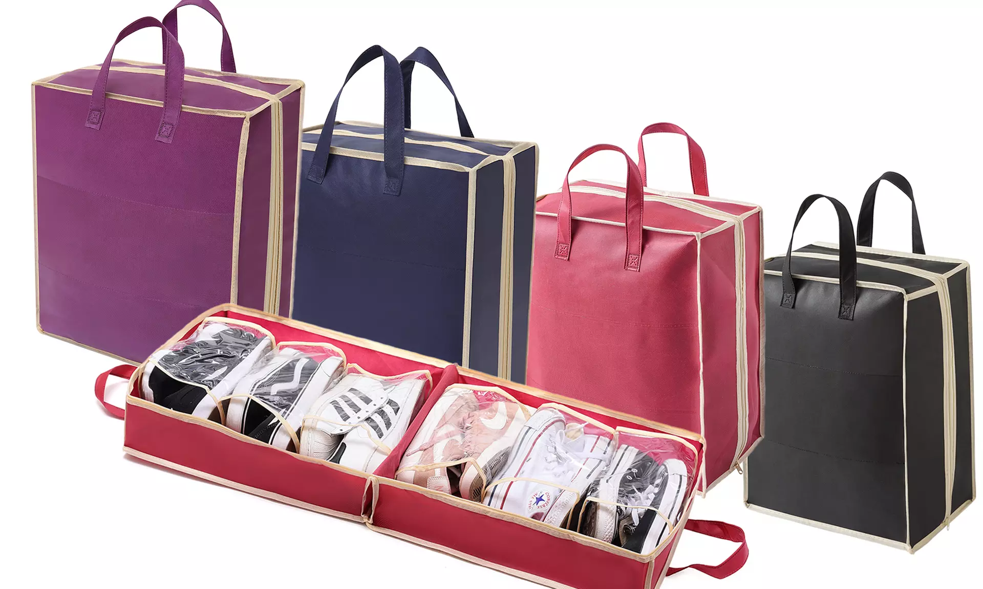 Fino a 4 organizer da viaggio per scarpe, disponibili in 4 colori - Primary Image