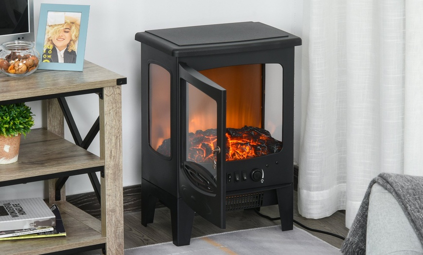 Image 60: HomCom Indoor Fireplace Heater