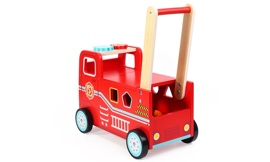 Image 3: Children's Fire Engine Push and Ride Toy