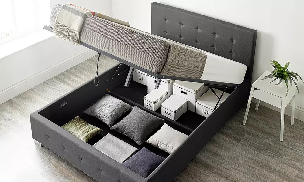 Fabric Ottoman Storage Bed with Optional Mattress