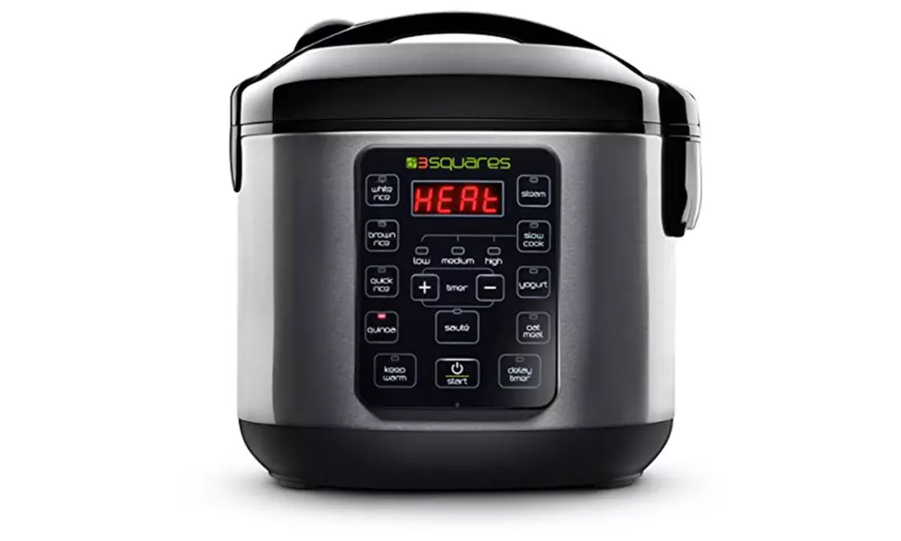 3 Squares Multifunction Rice Cooker, Slow Cooker, Yogurt Maker, and Food Steamer - Primary Image