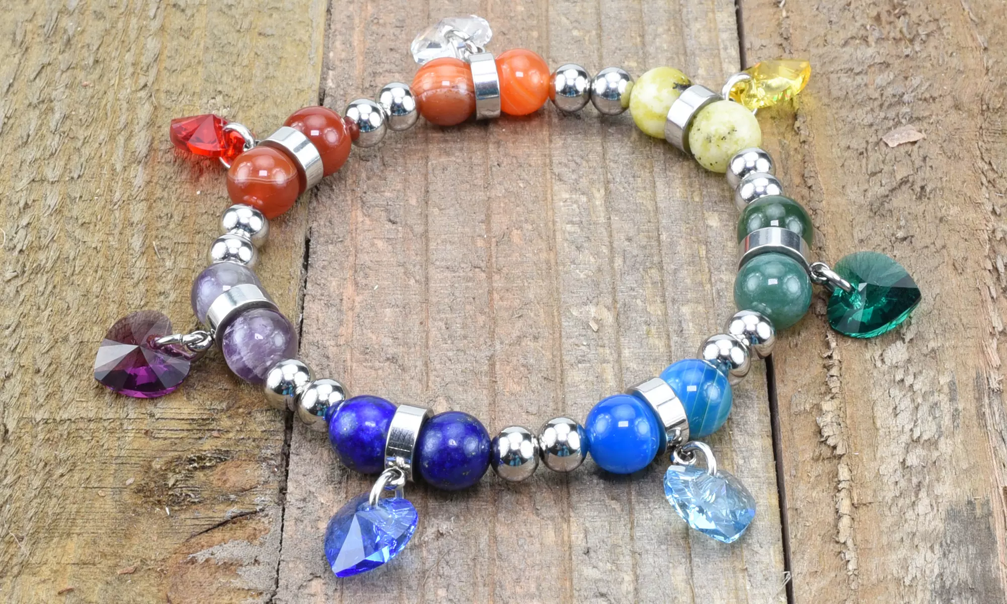 Genuine Chakra Stretch Bracelet Decorated with Crystals from Swarovski by Pink Box - Primary Image