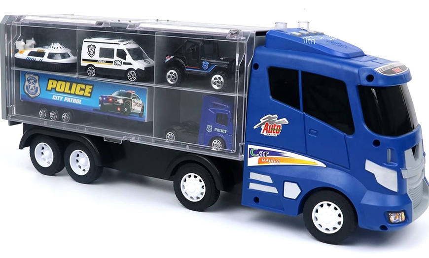 Image 3: Police Rescue Truck Toy Set