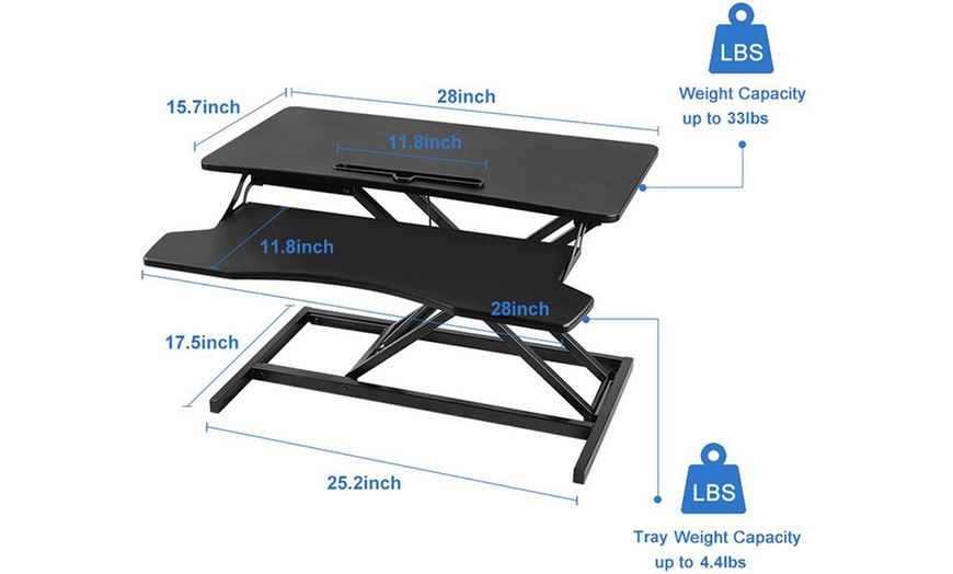 Image 3: Height Adjustable Sit Stand Desk