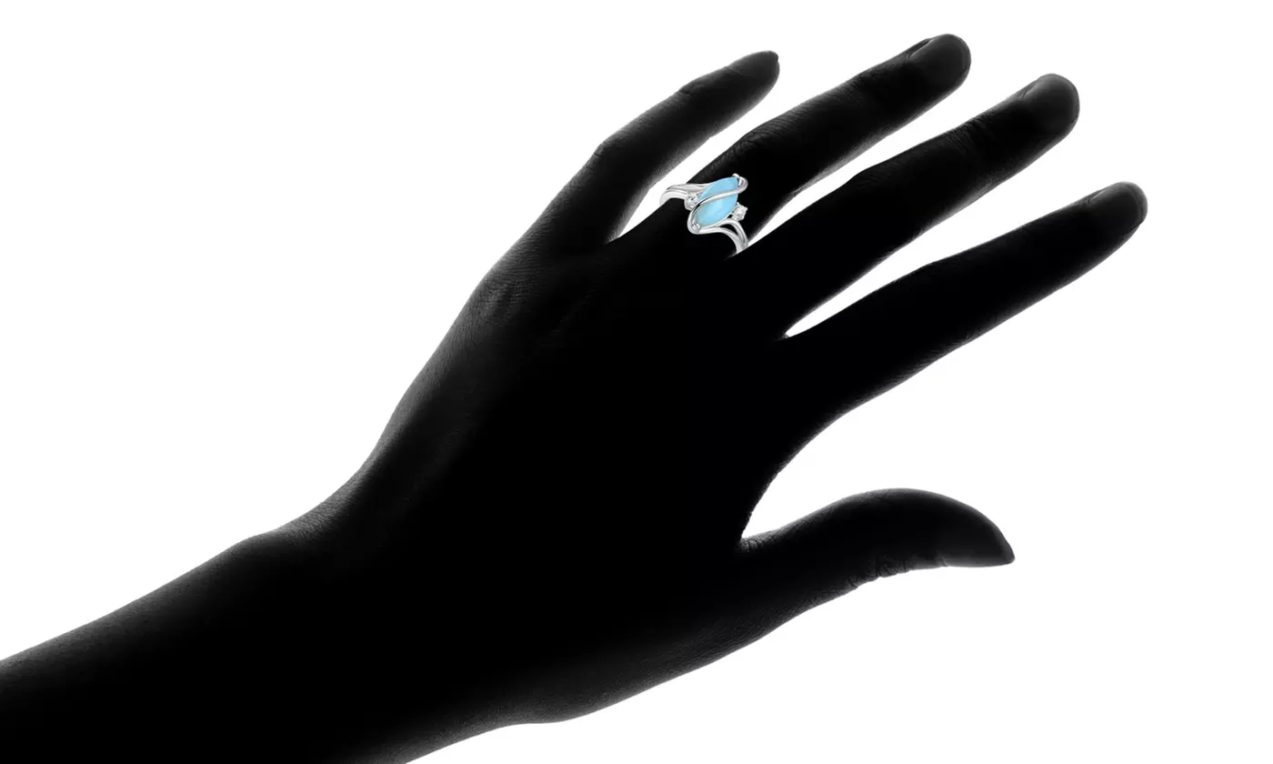 Genuine Marquise-Cut Larimar S-Ring by Peermont - Second Medium