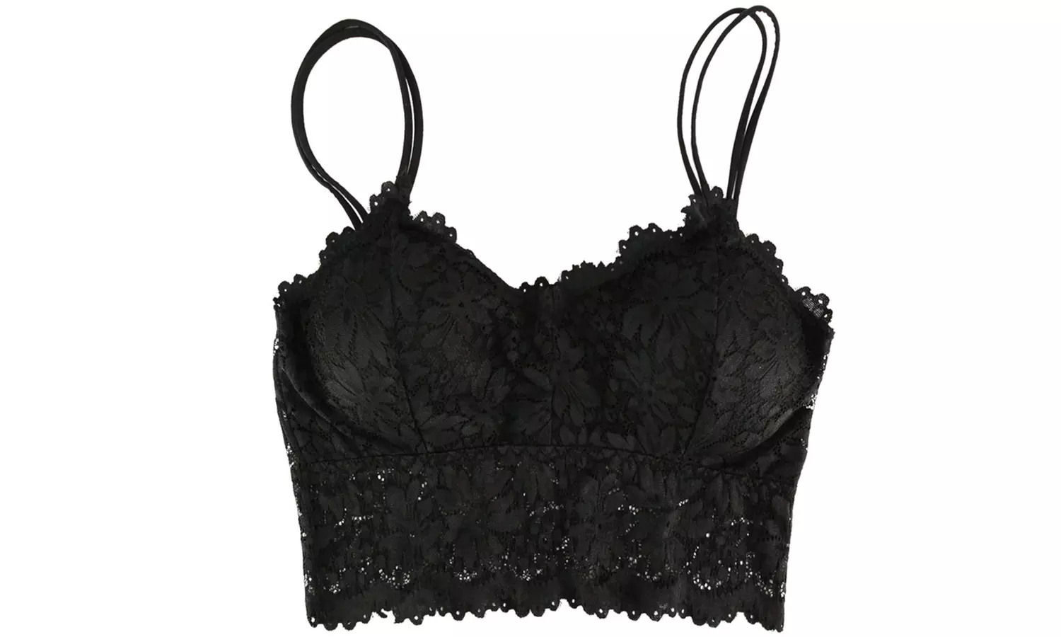 Women Bralette Bra Lingerie Push Up Crochet Wireless Lace Bra Crop Tank Top 