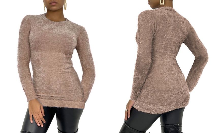 Image 11: Women's Long Sleeve Fluffy Jumper