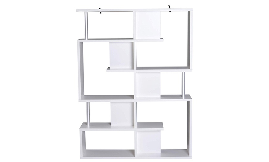 Image 4: Five-Tier S-Shape Bookshelf