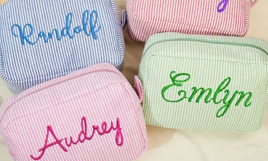 Image 5: With Justyling, Get One or Two Personalized Embroidery Wash Bags