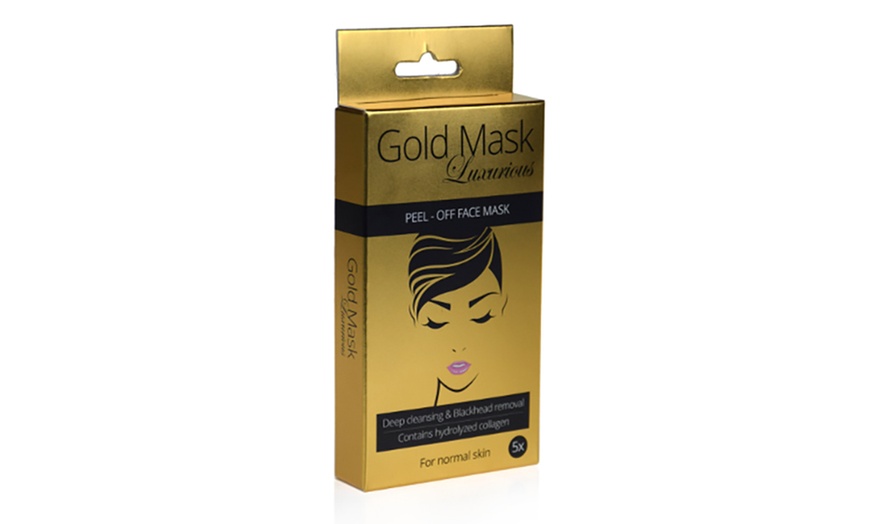 Image 3: Set of 5 Gold Peel-Off Face Masks