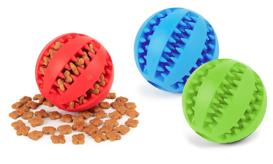 Image 1: Dog Treat Dispenser Toy Ball