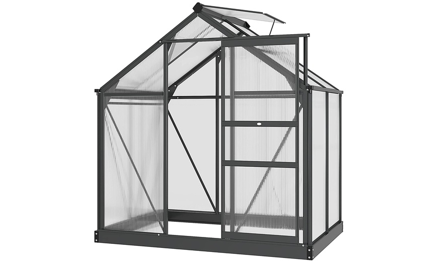 Image 1: Outsunny Clear Large Walk-In Greenhouse