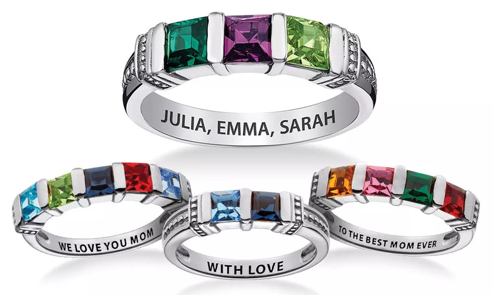Personalized Sterling Silver Mother's Birthstone Ring from Limogés Jewelry (Up to 68% Off) - Second Medium