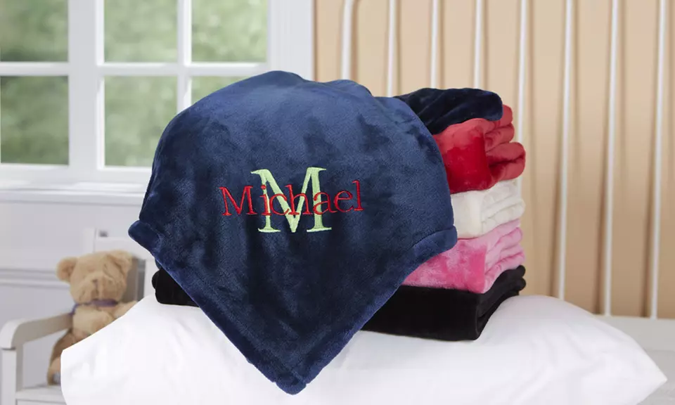 One Personalized Embroidered 50"x60" Fleece Blanket from Personalization Mall (50% Off) - Primary Image