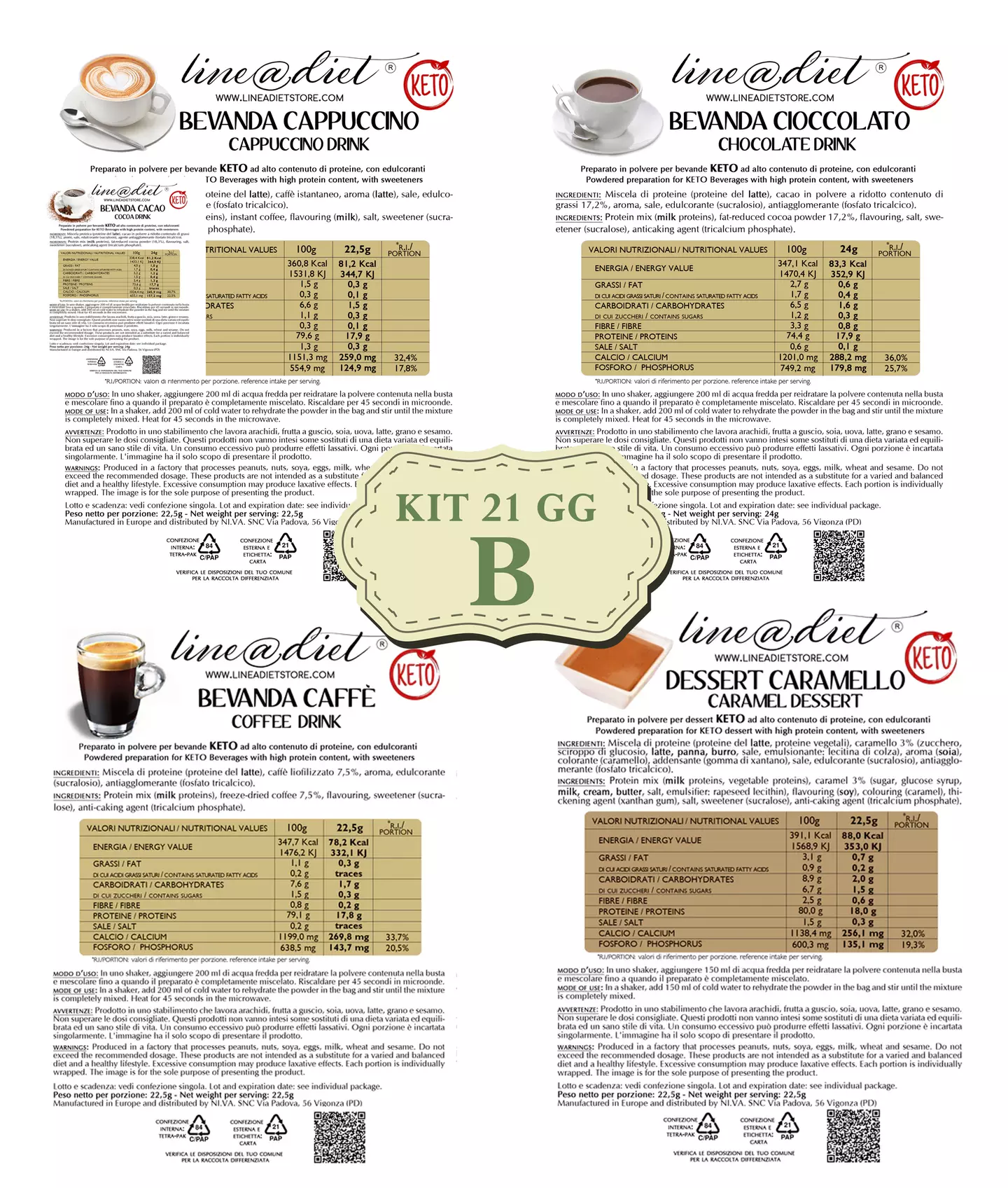 Line@ 21-Tage-Keto-Diät-Box mit 70 Gerichten (50 € / kg)