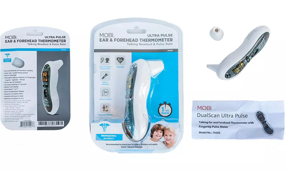 MOBI 70203 DualScan Ultra Pulse Digital Thermometer with Pulse Rate Monitor - Second Medium