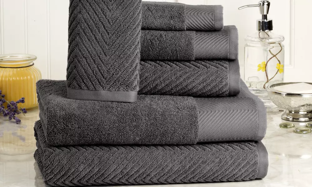 Affinity Linens Chevron Textured 100% Cotton Towel Set (6-Piece) - Primary Image